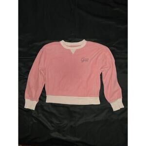 Gap Kids Pink Fleece Pullover Sweatshirt Girls XL 12 Soft Cozy Crewneck